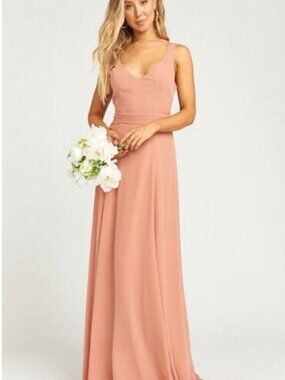 Show Me Your Mumu Jenn Maxi Dress Rustic Mauve Crisp Size M EUC